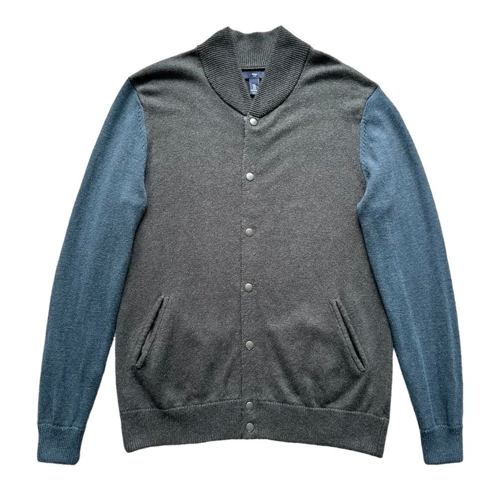 🔃Gap Men’s Gray Knit Front Button Wool Cardigan Sweater Jacket